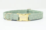 Sage Green Daisies Dog Collar