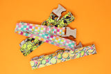 Neon Checkered Dog Collar