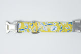 Yellow & Blue Floral Dog Collar