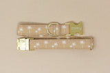 Beige Palm Trees Dog Collar