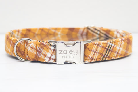 The Honey Flannel Plaid Dog Collar