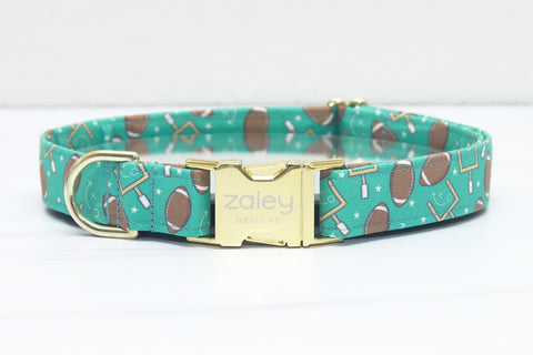 Green Football Dog Collar