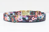 Burgundy Floral Rifle Paper Company Dog Collar