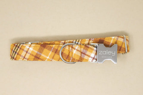 The Honey Flannel Plaid Dog Collar