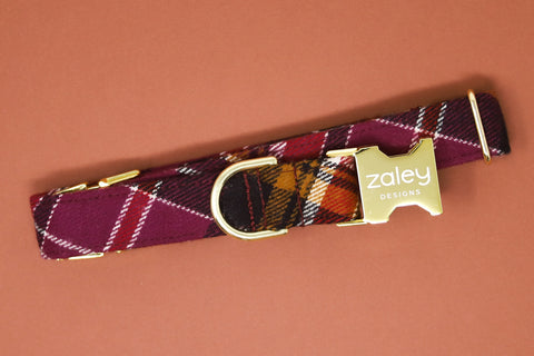 The Matilda Flannel Plaid Dog Collar