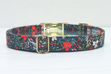 Poinsettia Floral Christmas Dog Collar