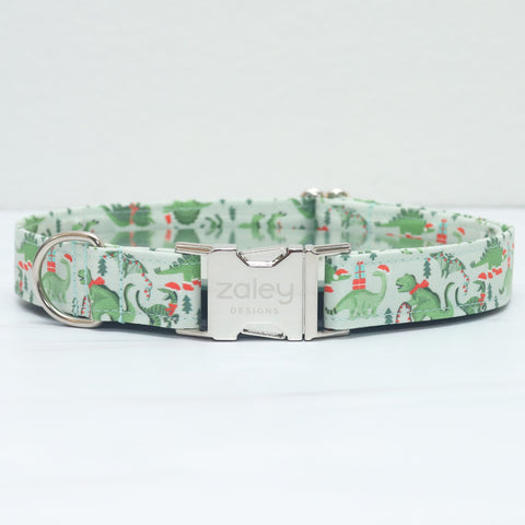 Christmas Dinos Dog Collar