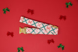 Pink Christmas Bows Plaid Dog Collar