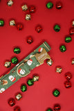 Santa & Reindeer Green Dog Collar