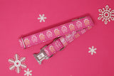 Hot Pink Gingerbread Houses Dog Collar