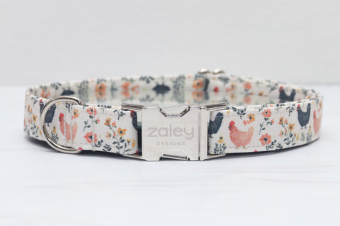 Chicken Floral Dog Collar