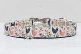 Chicken Floral Dog Collar