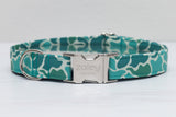 Old School Teal Camo Dog Collar