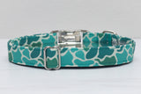 Old School Teal Camo Dog Collar