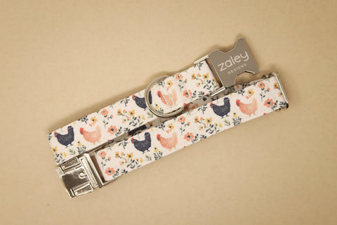 Chicken Floral Dog Collar