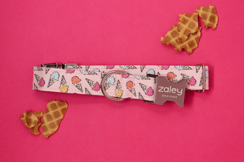 Pink Ice Cream Dog Collar