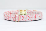 Pink Hearts & Bows Dog Collar