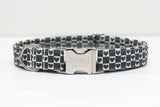 Black and White Checkered Hearts Dog Collar