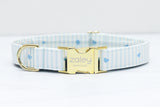 Light Blue Stripes & Hearts Dog Collar