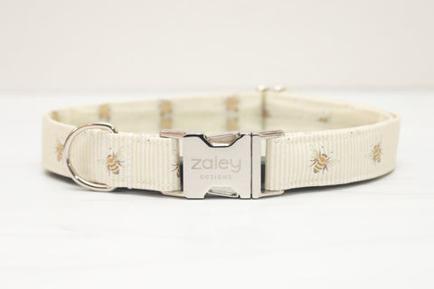 Bumble Bees & Stripes Dog Collar