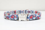Red, White & Blue Ditzy Floral Dog Collar