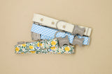 Yellow on Blue Floral Dog Collar
