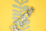 Yellow on Blue Floral Dog Collar