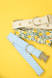 Yellow on Blue Floral Dog Collar