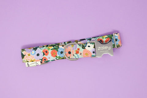 Rifle Paper Company Floral - Baby Blue & Lavender Dog Collar