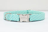 Seaglass Gingham Dog Collar