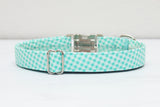 Seaglass Gingham Dog Collar