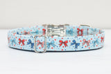 Red, White & Blue Bows Dog Collar