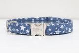 Navy Blue Stars Dog Collar