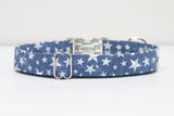 Navy Blue Stars Dog Collar
