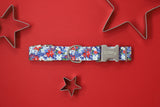 Red, White & Blue Ditzy Floral Dog Collar