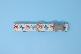 Red, White & Blue Bows Dog Collar