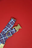 Red, White, and Blue 250 Plaid Dog Collar