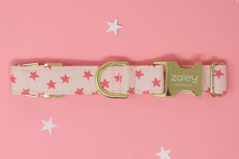 Hot Pink Stars Dog Collar