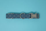 Navy Blue and White Smiles Dog Collar