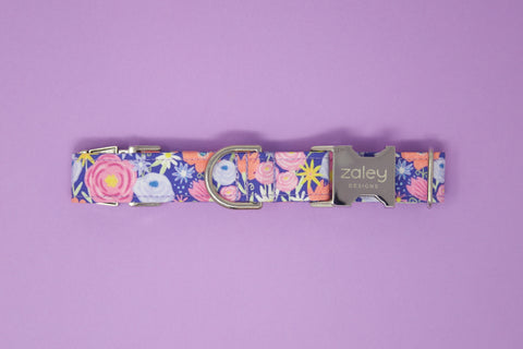 Royal Purple Floral Dog Collar