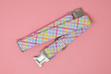 Pink Party Plaid Dog Collar