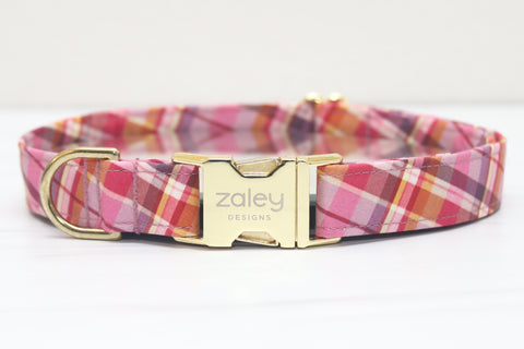 Annie Purple Plaid Dog Collar