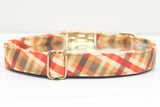 Scarecrow Plaid Dog Collar