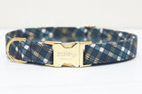 Navy Finley Plaid Dog Collar