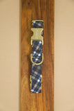 Navy Finley Plaid Dog Collar