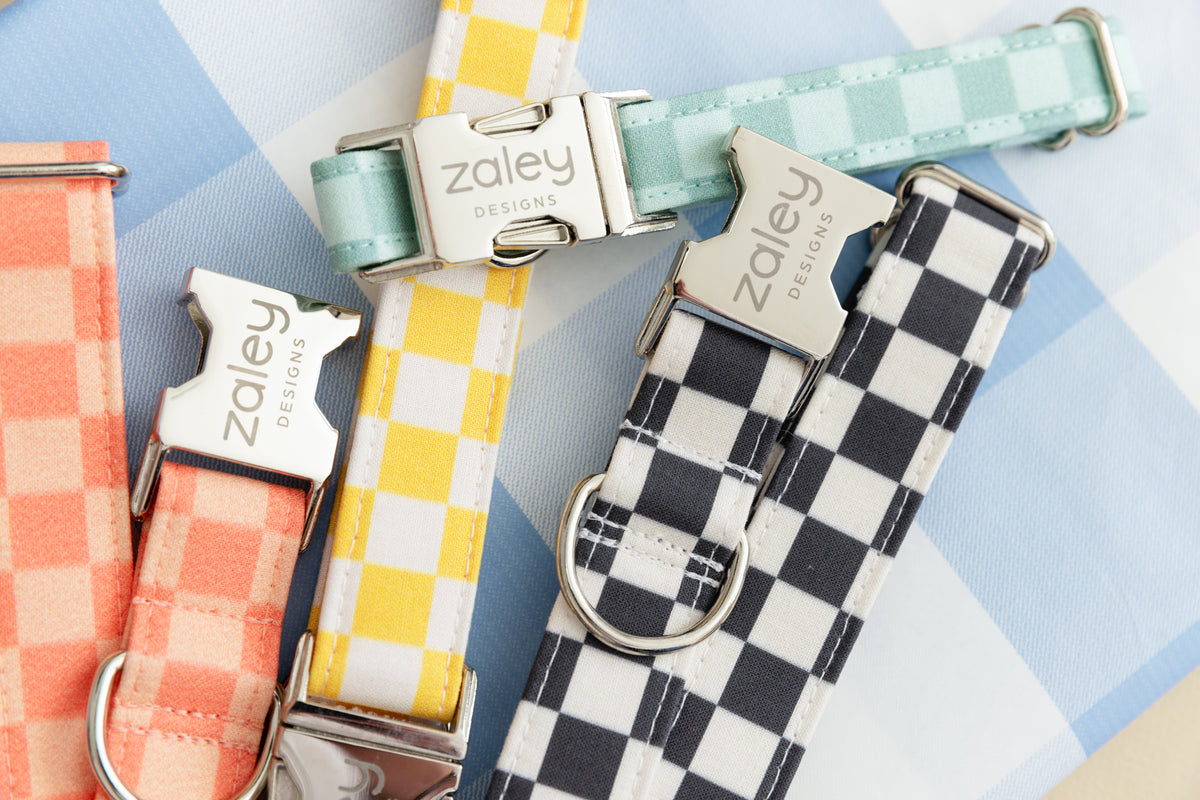 Black & White Checker Dog Collar – Zaley Designs
