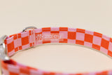 Pink Checker Dog Collar