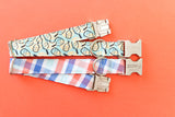 Mint, Blue & Coral Seersucker Plaid Dog Collar