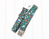 Teal Gingerbread Dog Collar