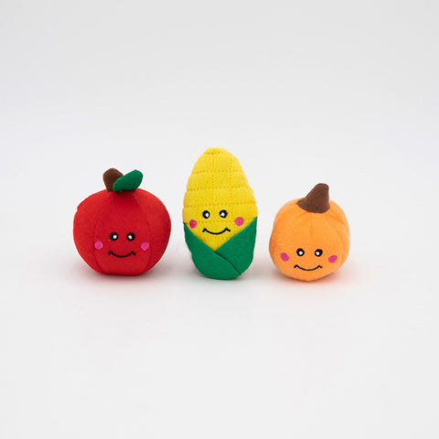 3 Mini Fall Harvest Dog Toys
